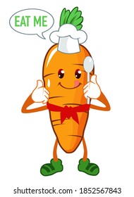 carrot mascot cartoon in vector
