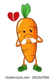 carrot mascot cartoon in vector