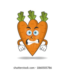 Carrot mascot character with angry expression. vector illustration