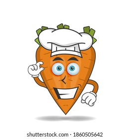 The Carrot mascot character becomes a chef. vector illustration