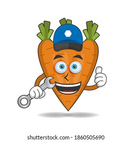 The Carrot mascot character becomes a mechanic. vector illustration