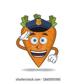 The Carrot mascot character becomes a policeman. vector illustration
