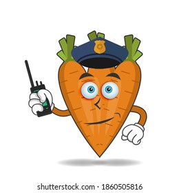 The Carrot mascot character becomes a policeman. vector illustration