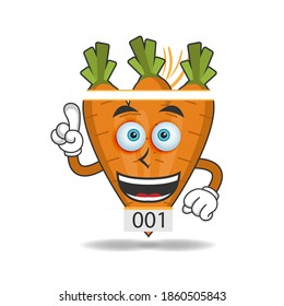 The Carrot mascot character becomes a running athlete. vector illustration