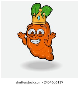 Carrot Mascot Character Cartoon With Dont Know Smile expression. Vector Illustrations