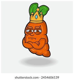 Carrot Mascot Character Cartoon With Jealous expression. Vector Illustrations