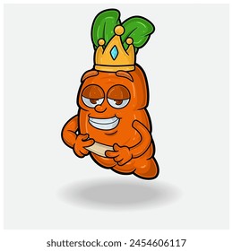 Carrot Mascot Character Cartoon With Love struck expression. Vector Illustrations