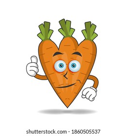 Carrot mascot character with thumbs up bring. vector illustration
