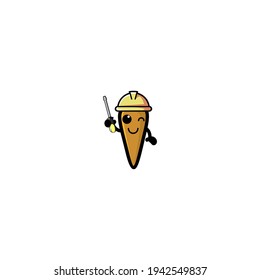 Carrot Mechanic Cartoon Character Design Vector Illustration Mascot. Cute, Happy, And Fun Style. Recomended For Vegetable Shop Logo.