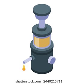 Carrot mixer icon isometric vector. Glass food. Drink eating