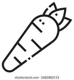 Icono de Vector moderno de zanahoria: Plantilla de símbolos de ilustración mínima para el diseño de interfaz de usuario del App móvil de Web