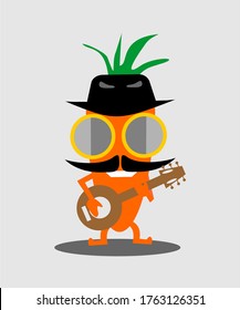 CARROT MUSICIAN ICON VECTOR LOGO