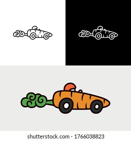 Carrot Natural Vegetable Delivery Car Logo