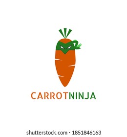 Carrot Ninja With Mask  logo vector icon