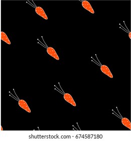 carrot on black background