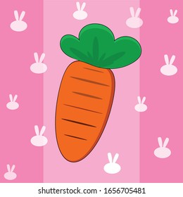 A carrot on the rabbit background