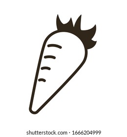carrot on white background, line style icon vector illustration design