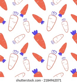 carrot on white background seamless pattern
