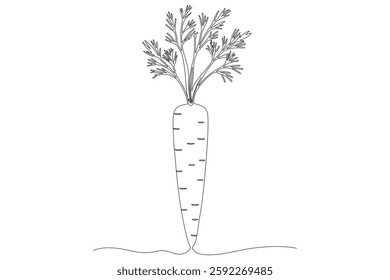 Carrot in one continuous line drawing of carrot vector illustration