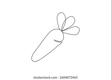 Carrot in one continuous line drawing of vector illustration design