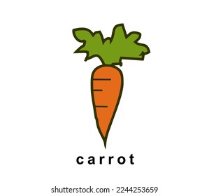 Carrot orange icon the natural object design for vegetable healty food