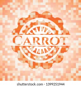 Carrot orange mosaic emblem. Vector Illustration. Detailed.