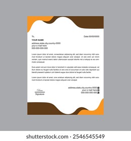 Carrot Orange and Otter Brown Letterhead Design   Warm, Earthy Tones for a Bold and Professional Branding Concept