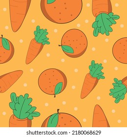 ilustración de patrón sin soldadura de zanahoria y naranja