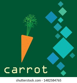 Carrot. Organic food poster. Farmer market design. Vector background.