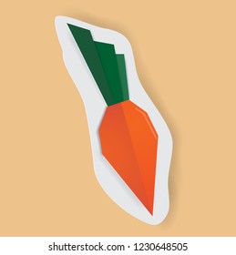 Carrot origami ,vector illustration paper art style.