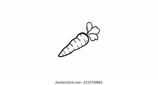 carrot outline design for kids printable coloring book