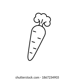 Carrot Outline Icon. Food, Outline Vector Illustration.