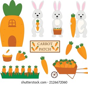 Carrot Patch Bunny vector illustration