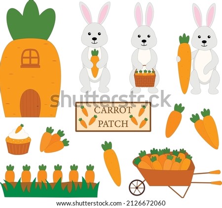 Carrot Patch Bunny vector illustration ストックフォト © 