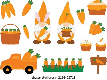 Carrot Patch Gnomes vector illustration