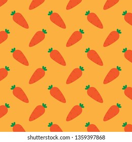 Carrot pattern. Cute cartoon seamless background. Can be used textile. Vector illustration. 
