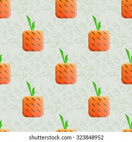 carrot pattern for kitchen and vegetarian. Cool vegetable for food