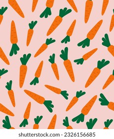 Carrot pattern on a pink background.