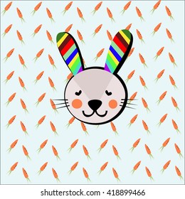 carrot pattern rabbit vector illustration