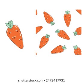 Carrot pattern seamless. Trend print children textile design vector