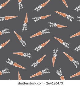 Carrot pattern seamless in vector