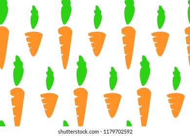 Carrot pattern seamless wallpaper vector illustration isolated. Vegetable summer pattern, colorful print for design