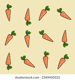 Carrot pattern vector, for printing product, textile, interior, etc.