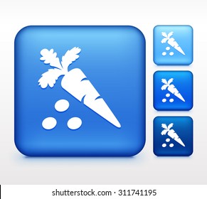 Carrot and Peas Colorful Square Button