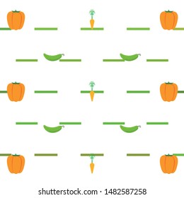 Carrot, pepper, cucumber. Organic food poster. Farmer market design. Vector background.