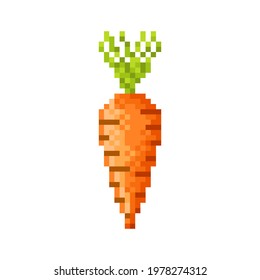 Carrot Pixel Art Orange Vegetable Pixelate Stock Vector (Royalty Free ...