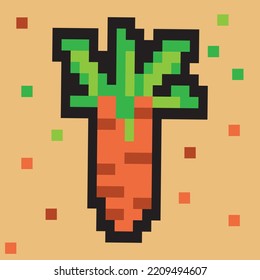 Carrot in pixel art style