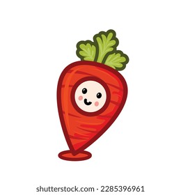 Carrot Place Maskot Logo. Fresh logo with combination of place object and carrot with cute face. 
