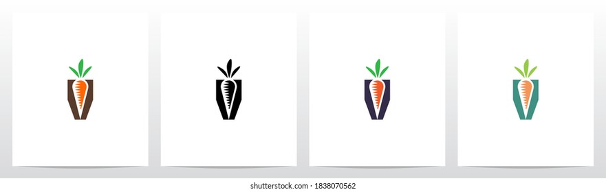 Carrot Planted On Letter Logo Design V