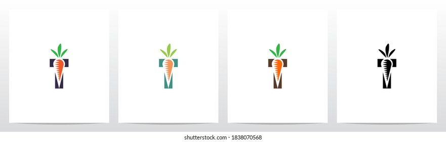 Carrot Planted On Letter Logo Design T